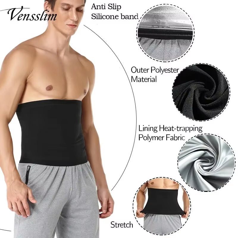 Waist Trainer for Men Sauna Belt Slimming Belt Waist Trimmer Sweat Workout Body Shaper Fitness Faja Slim Shapewear