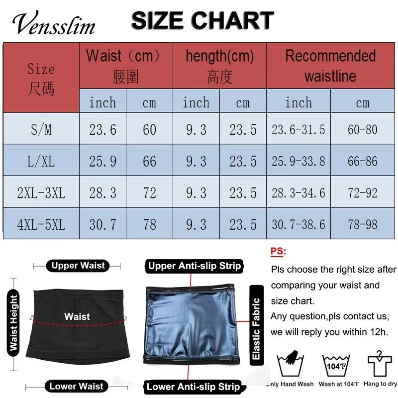 Waist Trainer for Men Sauna Belt Slimming Belt Waist Trimmer Sweat Workout Body Shaper Fitness Faja Slim Shapewear