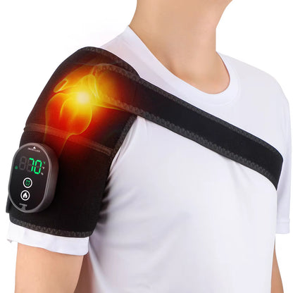 Rechargeable Electric Shoulder and Knee Massager with Heating and Vibration Therapy