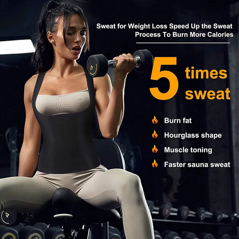 Sauna Sweat Vest for Women, Sauna Suit for Women Weight Loss Sauna Top, Womens Compression Sauna Sweat Vest Sauna Waist Trainer